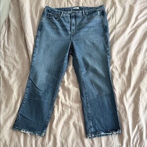 Good American Good Legs Straight Blue Denim Jeans